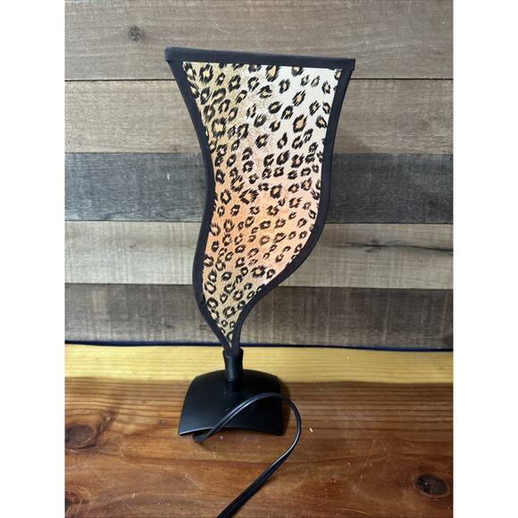 Cheetah Print Fabric Table Accent Night Light 15” Tall - Picture 4 of 10